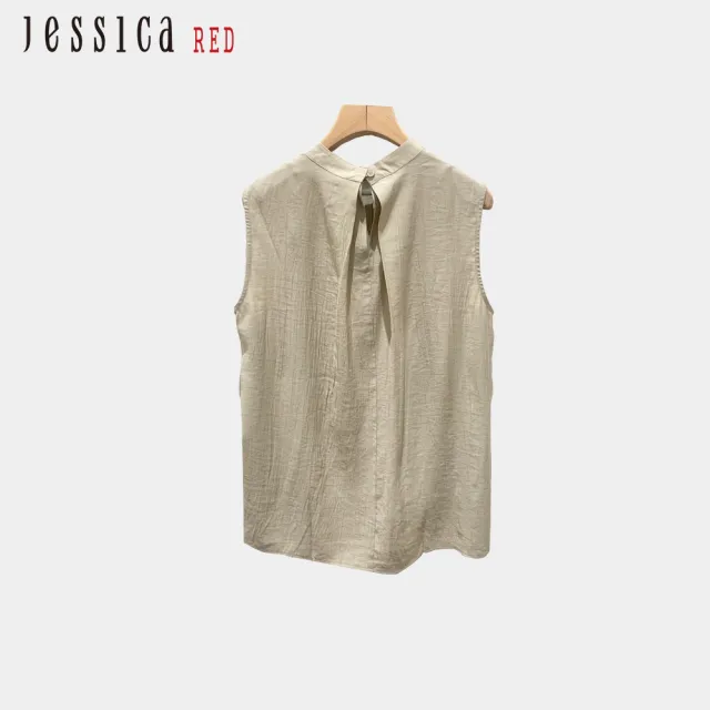 【Jessica Red】輕薄舒適氣質通勤小立領無袖上衣R53303