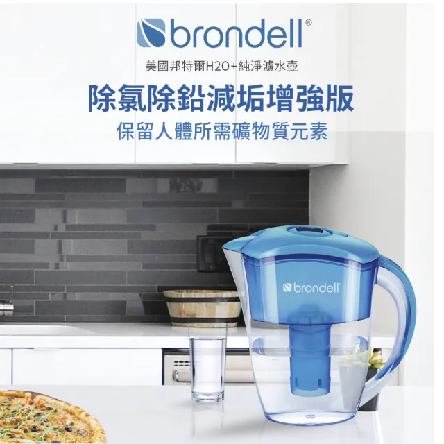 【Brondell】brondell極淨藍濾水壺+7入芯 (1壺7芯)