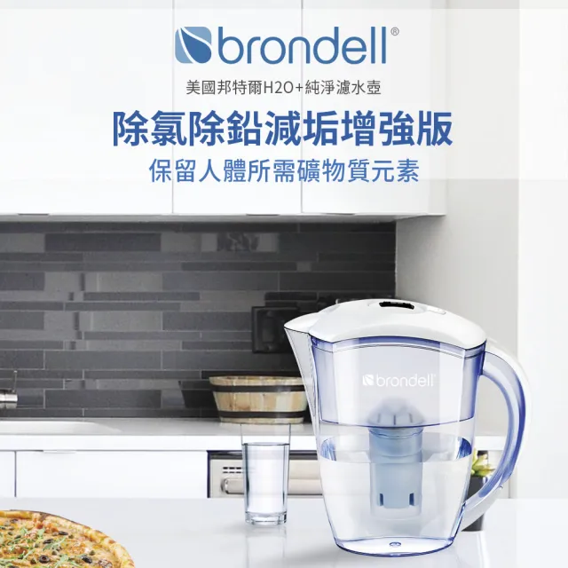【Brondell】brondell極淨白濾水壺+2入芯 (1壺2芯)