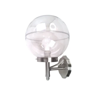 【彩渝】PC材質 不鏽鋼 250MM 10吋(圓形燈罩 球型燈罩 戶外防水 門柱燈 壁燈 草皮燈 庭院燈)