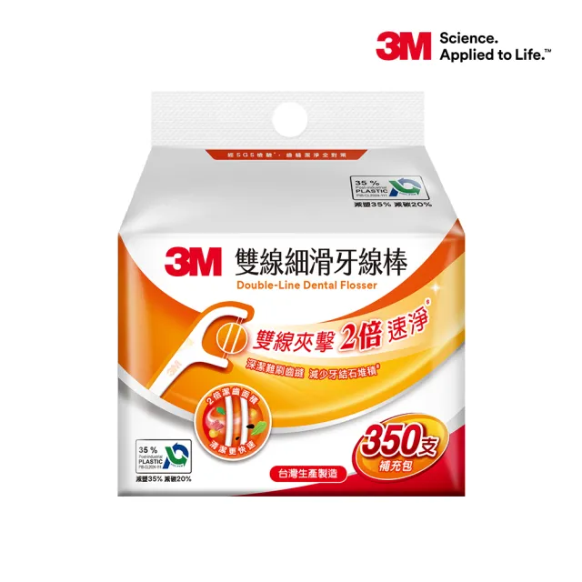 【3M】雙線牙線棒補充包350支_ECO包裝