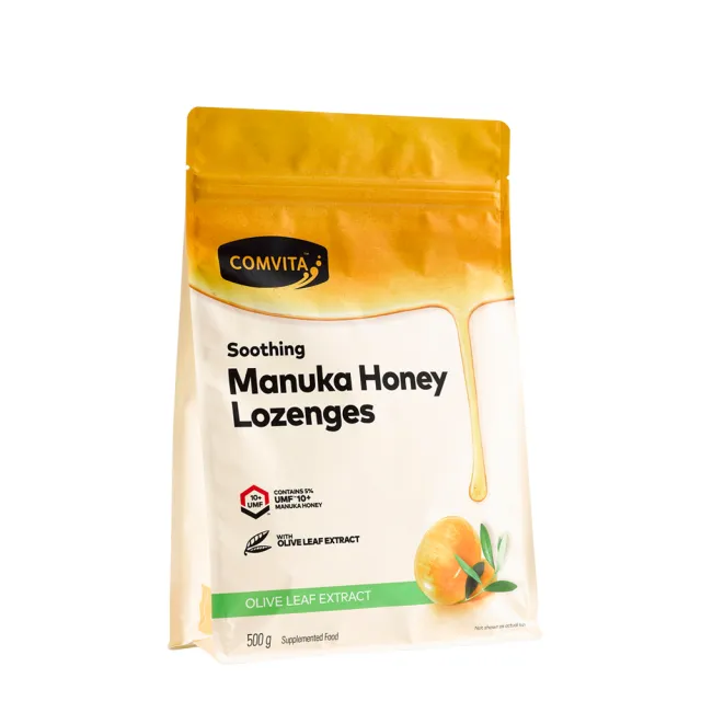 【Comvita 康維他】橄欖葉麥蘆卡蜂蜜潤喉糖2包組(500g/包)