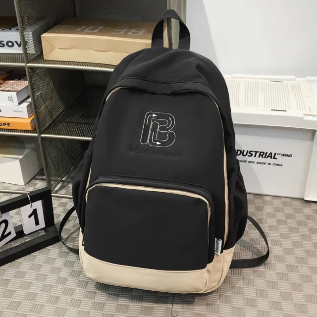 【MoodRiver】多口袋大容量 防潑水機能後背包(登機包 登山背包 電腦包 筆電包 旅行 收納 韓國風格)