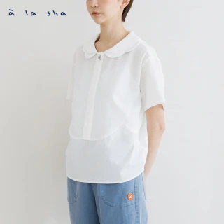 【a la sha】花瓣領弧形下襬襯衫