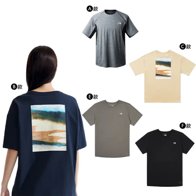 【The North Face】TNF 北臉 休閒 短袖 短袖T恤 男/女 藍灰黑 多色 多款任選(NF0A7WD3KS7&NF0A89W48K2)