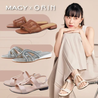 【MAGY】編織/簍空/扭結/平底/楔形/涼拖鞋(多款任選)