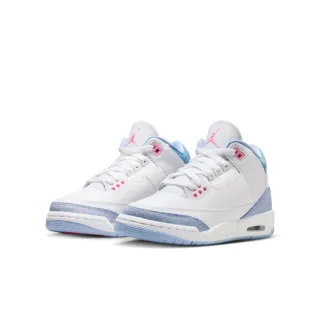 【NIKE 耐吉】運動鞋 籃球鞋 中大童鞋 AIR JORDAN 3 RETRO GS 喬丹 緩震 抓地力 AJ3 白藍(HQ0784101)