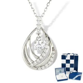 【Crossfor New York】正版日本原裝純銀懸浮閃動項鍊 -永恆之吻(提袋 禮盒 生日禮物 情人節送禮)