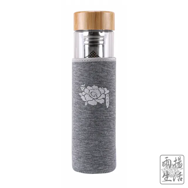 【雨揚】五行水晶旺運玻璃水瓶 500ml 附杯套(隨行杯/冷水瓶)
