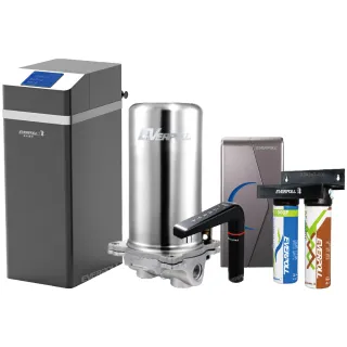 【EVERPOLL】全戶柔淨軟水機18L+全戶濾淨+全效雙溫UV觸控淨水器(JH-R2000+FH-301+EVB-298-E+DCP-3000HA)