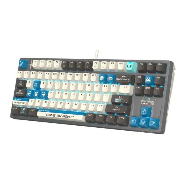 【A4 Bloody 雙飛燕】S87RT靜音降噪Rapid Trigger有線自訂義RT光軸電競鍵盤(TKL 可編程  藍色)