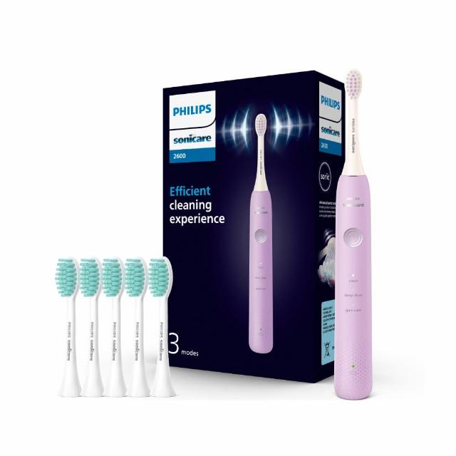 【Philips 飛利浦】Sonicare輕柔舒敏音波震動牙刷-小彩刷紫HX2411/01 送刷頭5入
