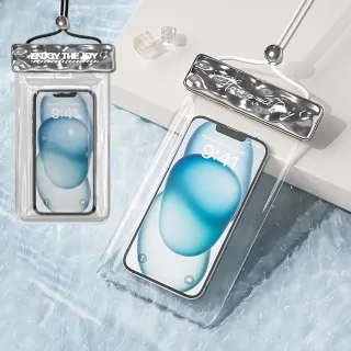 【Nil】IPX8波漾高透防水袋 可觸屏海邊游泳手機袋套 水上樂園潛水溫泉漂流保護袋(7.2吋以下通用)