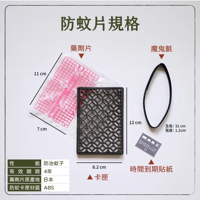 【鱷魚】日本製-古窗花130天防蚊片-3入組(有效防治登革熱病媒蚊、防蚊掛片)