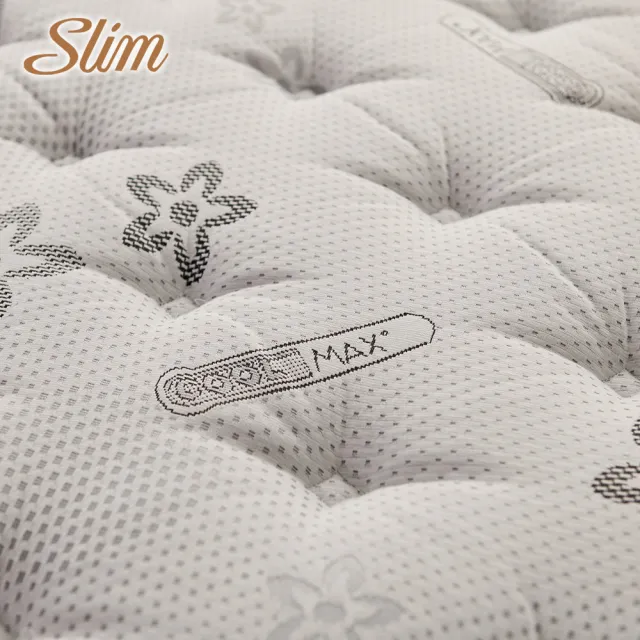【SLIM】單人加大涼感記憶膠乳膠抗菌獨立筒床墊3.5x6.2尺x27cm-溫控紓壓型