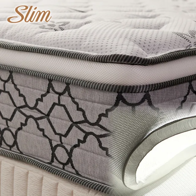 【SLIM】單人加大涼感記憶膠乳膠抗菌獨立筒床墊3.5x6.2尺x27cm-溫控紓壓型