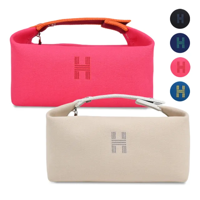 【Hermes 愛馬仕】帆布便當袋/漱洗包/化妝包(多款選)