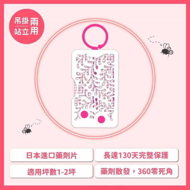 【鱷魚】日本製130天防蚊片3片+除蚊空間噴霧(有效防治登革熱病媒蚊、防蚊掛片)