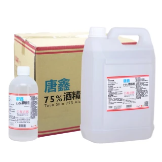 【唐鑫】75%酒精液 6桶+500ml 1瓶(4000ml/桶+500ml x1瓶 防疫清潔)