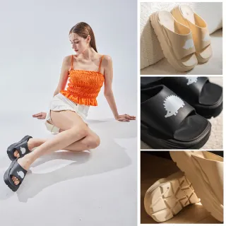 【SCANDINAVIAN FOREST 北歐小刺蝟】千層蛋塔．輕量休閒拖鞋(兩色任選)