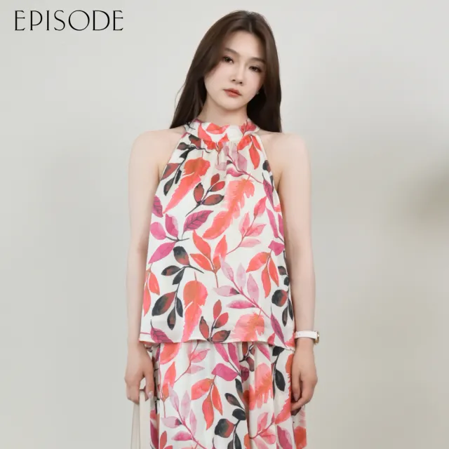 【EPISODE】法式優雅印花雪紡挖肩背心上衣153308