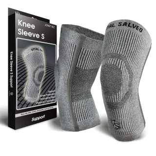 【Vital Salveo 紗比優】防護鍺全能型支撐護膝/一雙入(雙側記憶支條穩定包覆/吸濕排汗/透氣不悶熱/台灣製)