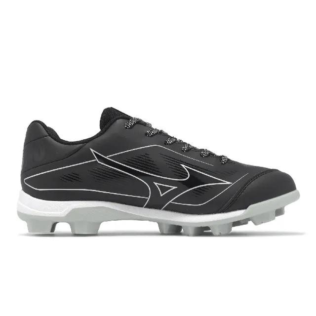 【MIZUNO 美津濃】棒壘球鞋 Cushionrevo DIA 寬楦 男鞋 黑 白 支撐 美津濃 11GP2560-09
