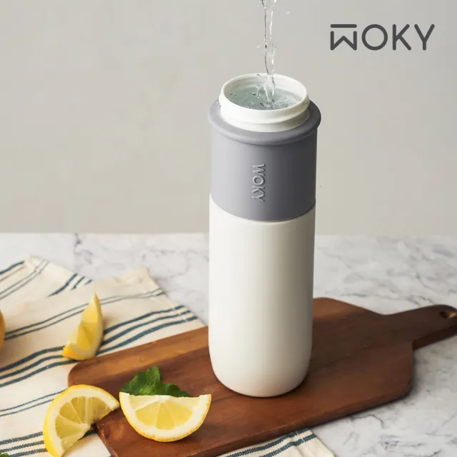 【WOKY 沃廚】JIN真瓷-輕量陶瓷保溫杯580ml(全陶瓷/隨行杯/保溫杯瓶/保冰杯瓶/水壺)