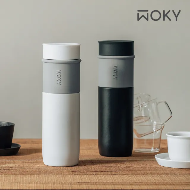 【WOKY 沃廚】JIN真瓷-輕量陶瓷保溫杯580ml(全陶瓷/隨行杯/保溫杯瓶/保冰杯瓶/水壺)