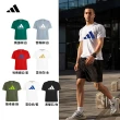 【adidas 愛迪達】精品棉萊卡上衣+四季薄長褲(短T 吸濕 透氣 彈性 棉T 休閒 運動 經典 三線 百搭)