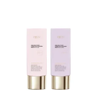 【TRUU 童】高水感亮顏校色防曬乳SPF50+★★★ 50ml 2入(水潤清爽、抗老修復、美白保養)