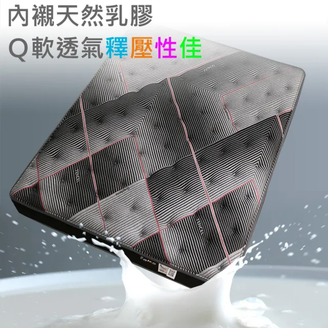 【FAMO 法摩】雙人天絲石墨烯乳膠硬式獨立筒床墊5x6.2尺x21cm-麵包床