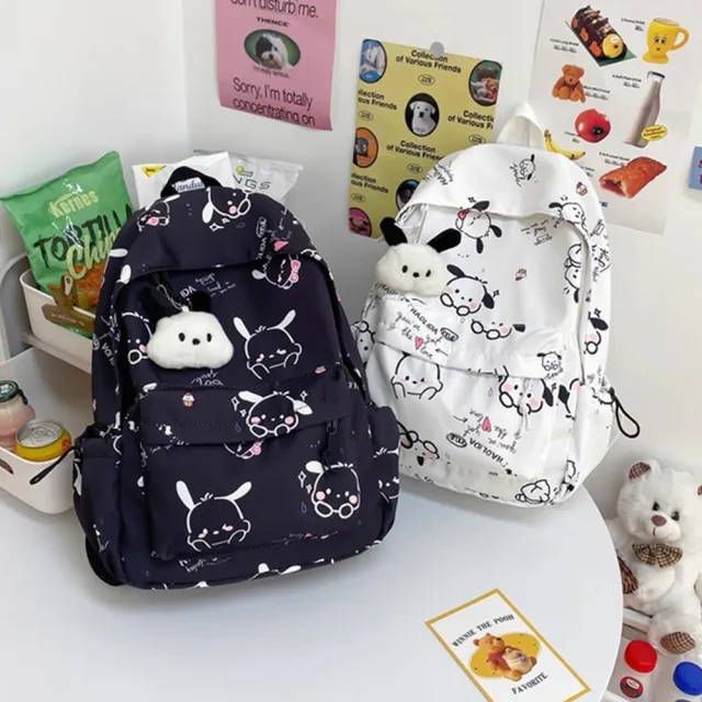 【Starshop】日系小狗印花輕量雙肩包 學院風背包 學生書包 後背包 戶外旅行背包 休閒包
