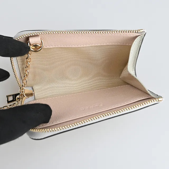 【FURLA 芙拉】FURLA BABYLON極簡質感拉鍊零錢包(大理石灰)