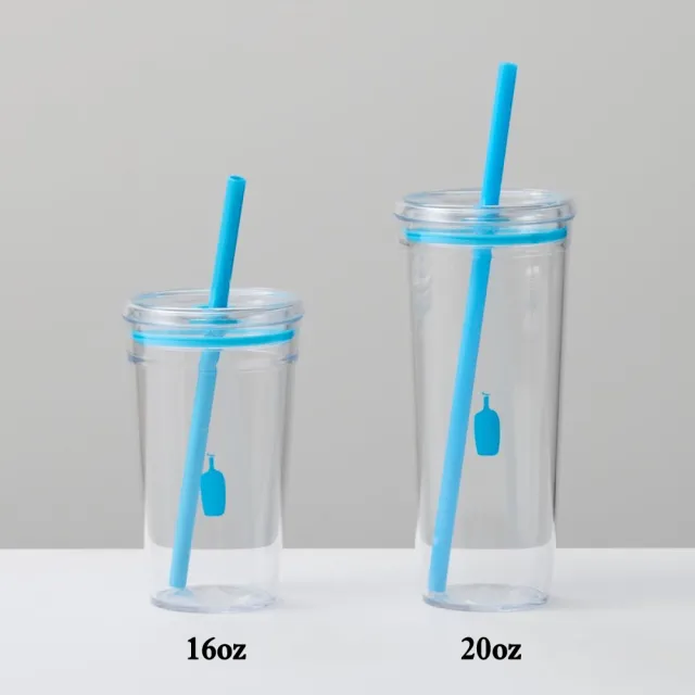 【Blue Bottle Coffee】日本藍瓶咖啡 透明冷水杯20oz 附吸管(咖啡杯/冷飲杯/藍瓶咖啡杯)