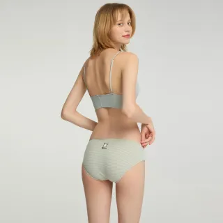 【Anden Hud】XXL 帕恰狗系列．花苞中腰三角內褲(清藍條-刺繡帕恰狗)