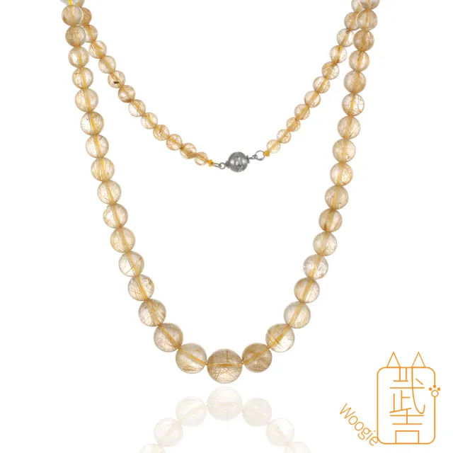 【Woogie武吉珠寶】精品級金髮晶水晶塔鍊(維納斯5-12mm)