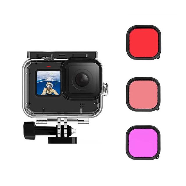 【LOTUS】GOPRO HERO9 HERO10 HERO11 HERO12 HERO13 防水殼 潛水盒 送3色濾鏡 副廠