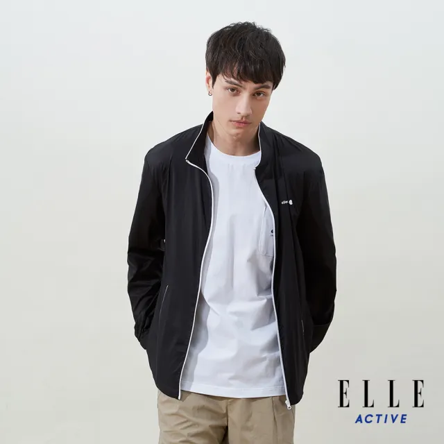 【ELLE ACTIVE】男款 輕薄防曬立領外套-黑色(EA25S2M6101#99)