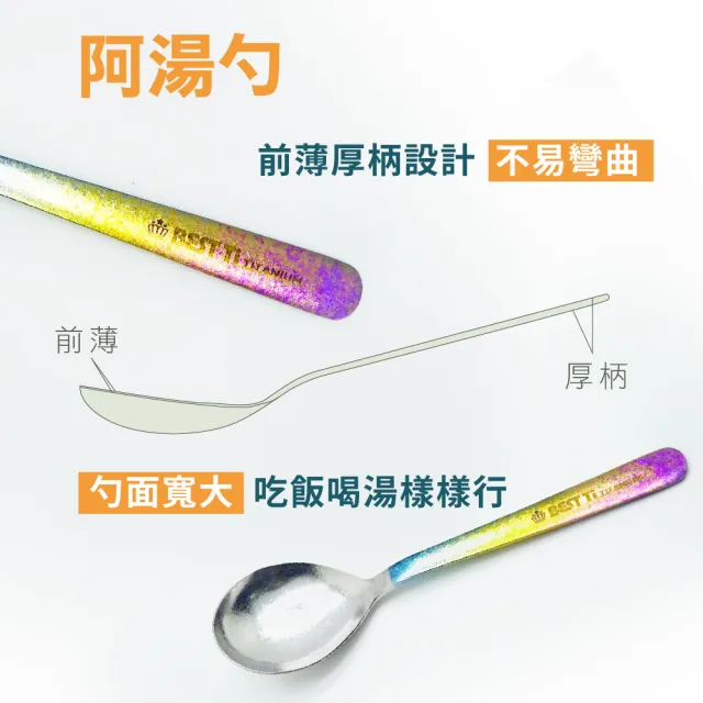 【BEST Ti】純鈦餐具禮盒-二件組(阿湯匙+八方筷-冰耀黑)