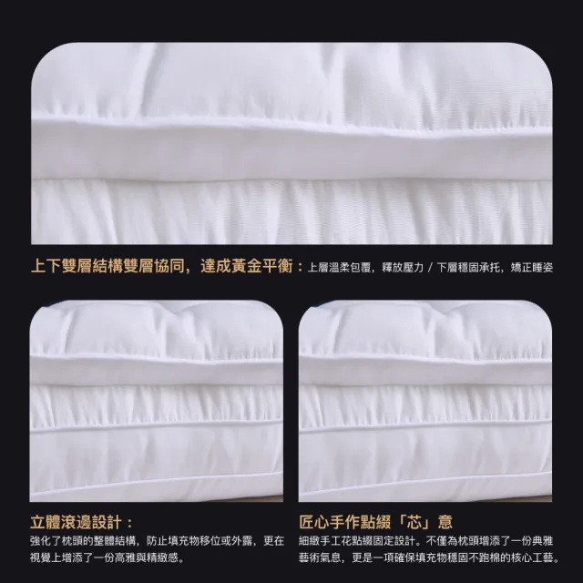 【ISHUR 伊舒爾】雲柔雙層枕1入 雙枕心設計(贈天絲枕套1入/羽絲絨枕/枕頭/枕芯)