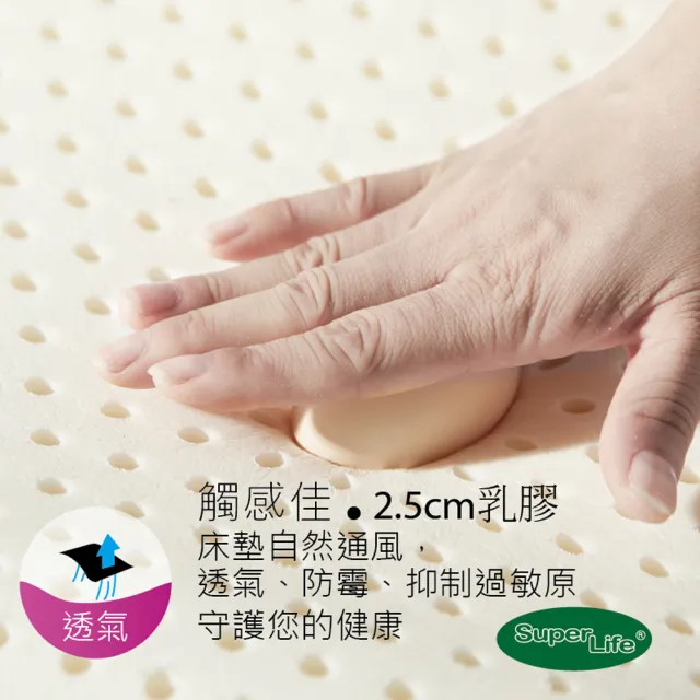 【Super Life】橢圓形乳膠床墊客製60X120cm(乳膠2.5cm｜含布5公分特殊規格)