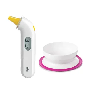 【BRAUN 百靈】IRT3030耳溫槍+OXO TOT好吸力學習碗(陪伴寶貝成長/新生兒/彌月禮/禮盒)