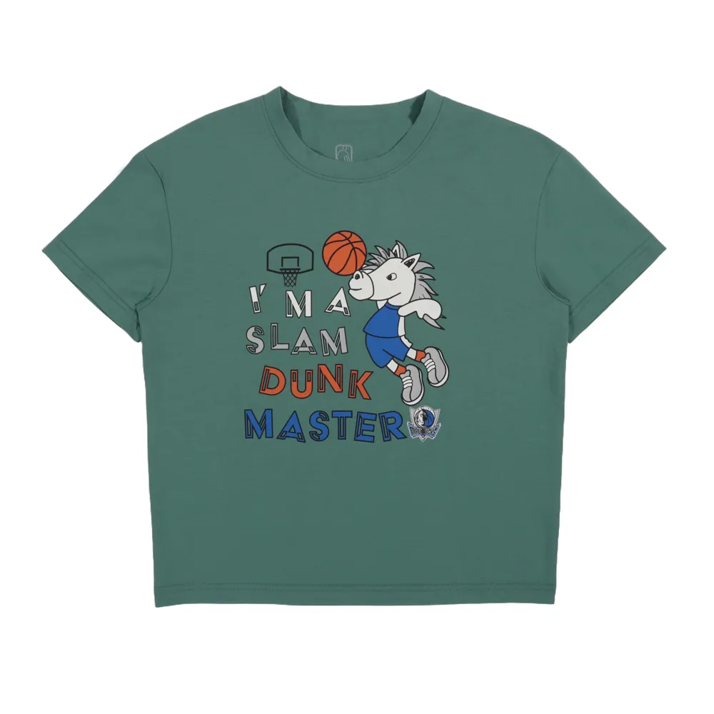 【NBA】NBA DALLAS MAVERICKS 寬版T恤 童裝上衣 印花 綠色 中性款 T35261009 72 noB22