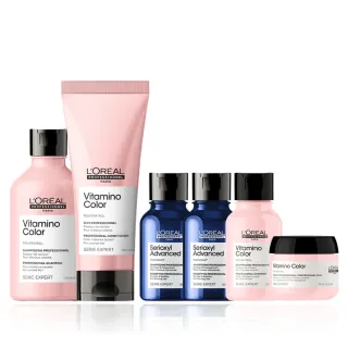 【L’OREAL 巴黎萊雅PRO】絲漾博飽和護色洗潤組(洗髮精+護髮乳/染後持色/護色/光澤)