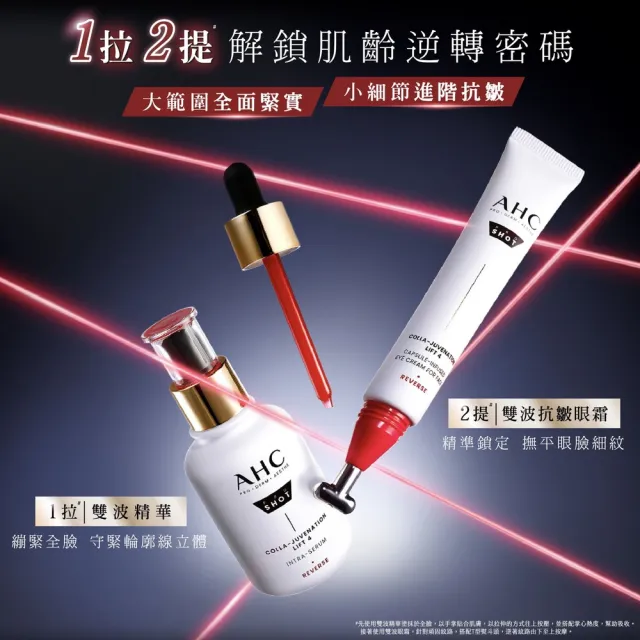 【AHC】雙波抗老多膠原抗皺眼霜30mlx2入組醫美科研(眼霜/膠原蛋白/T型眼霜頭)