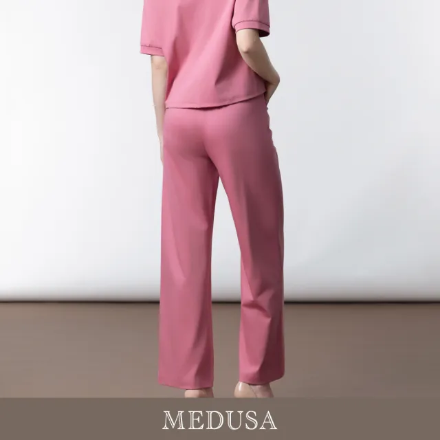 【MEDUSA 曼度莎】現貨-粉紅運動風直筒休閒褲（M-XL）｜女運動褲 女休閒長褲 女直筒褲(605-5470B)