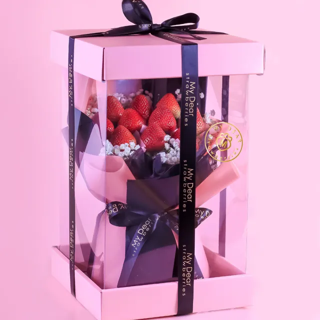 【MyDearStrawberries】Barbie Pink 芭比粉草莓花束禮盒組(水果花束/情人節/告白/生日禮物/草莓)