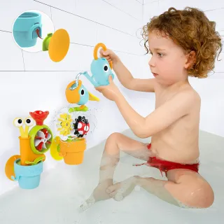 【Yookidoo 以色列】戲水玩具 花園系列 啄木鳥與小蝸牛(洗澡玩具 兒童玩具)