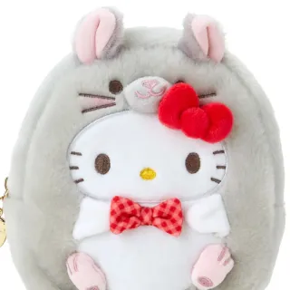 【SANRIO 三麗鷗】森林動物系列 絨毛造型化妝包 Hello Kitty